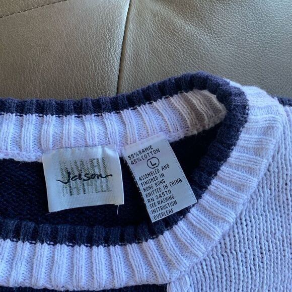Vintage‎ Jason Maxwell Nautical Navy Sweater - Picture 4 of 12